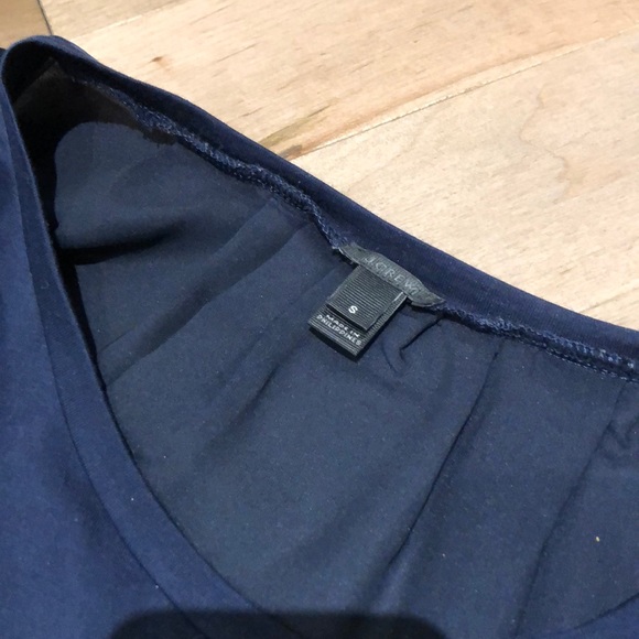 SOLD* J Crew navy t - satin sleeves and back - s… - Picture 3 of 5